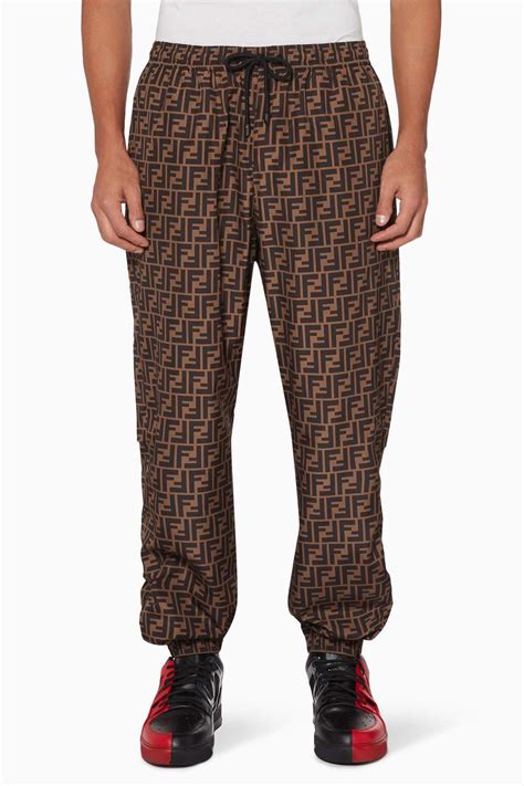 fendi leather jogging pants|fendi brown nylon pants.